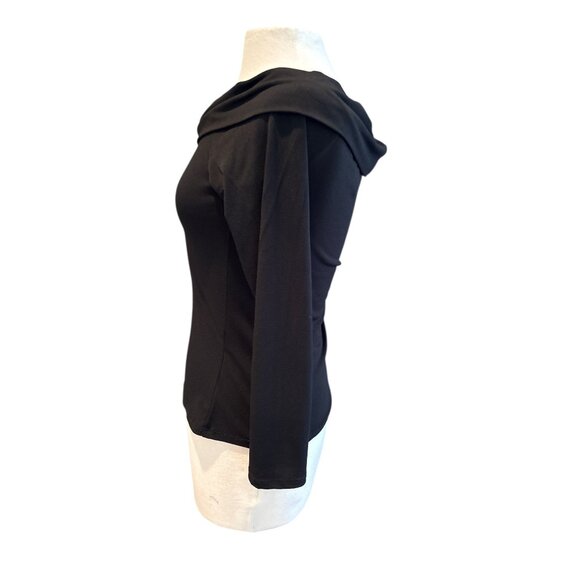 Black Off-The-Shoulder Long Sleeve Top By 1.State Size M Polyester & Spandex - Picture 2 of 8